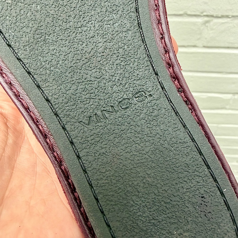 Vince Finola Almond Toe d'Orsay Flats in Burgundy Suede, SZ 8 NWOB - Picture 9 of 10